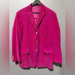 Polo Ralph Lauren Made in Italy Magenta Corduroy Blazer Jacket Luxury Tailored